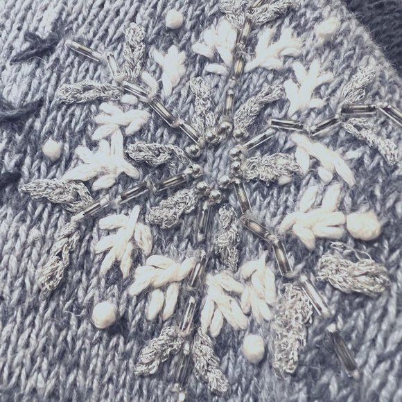 Tiara Vintage Ugly Christmas Sweater- Snowmen sparkle cardigan women's PL-Holida - Picture 7 of 12